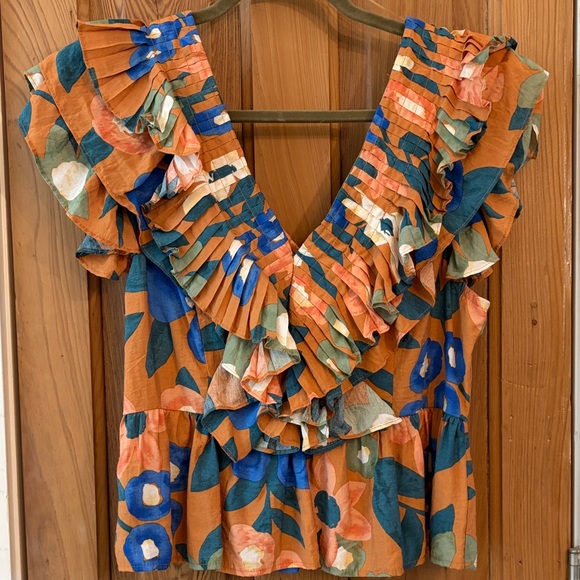 Entro Multicolor Floral Ruffle Blouse - Picture 4 of 4